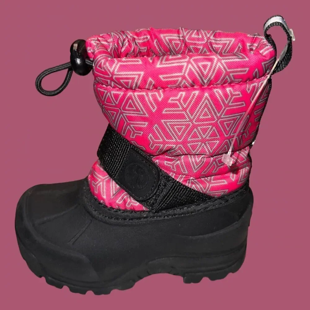 Toddler Northside Winter Boots Adjustable Strap Thinsulate Pink Black 5